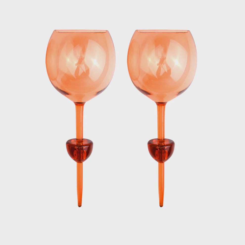 THE BODIE RIVIERA GLASS- ORANGE SET OF 2