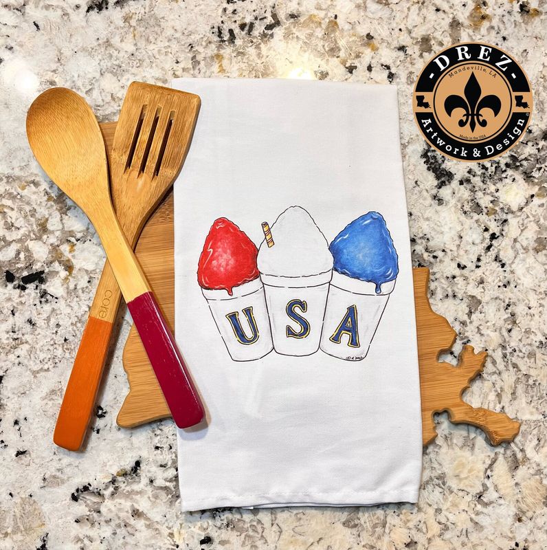 USA SNOWBALL TEA TOWEL