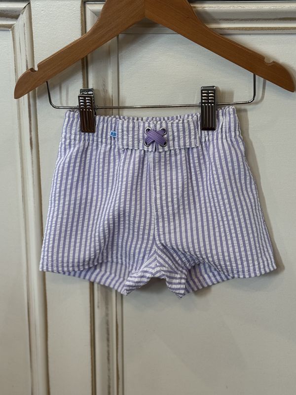 LAVENDER SEERSUCKER SWIM TRUNKS