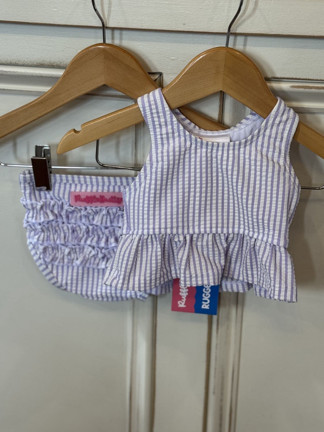 LAVENDER SEERSUCKER PEPLUM TANKINI