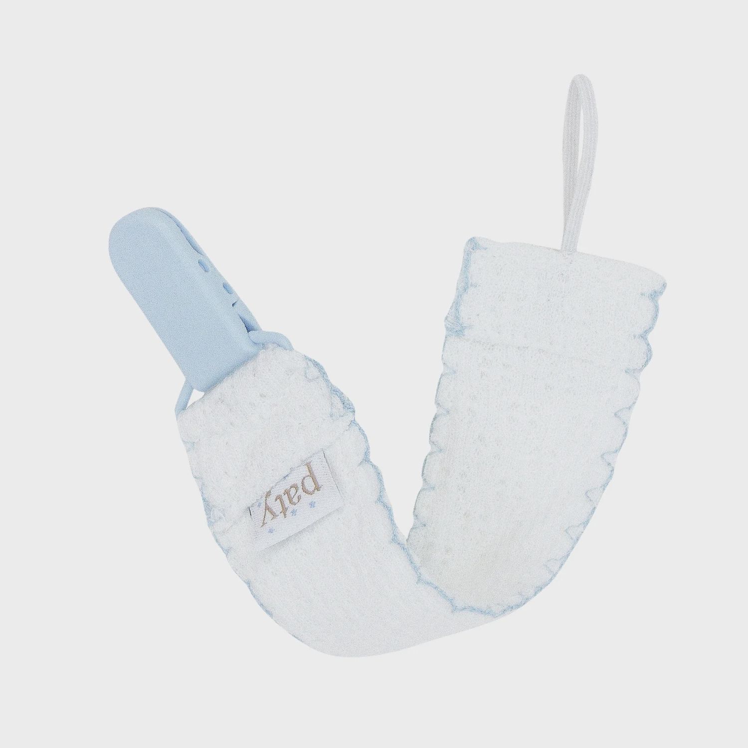 PATY KNIT PACIFIER CLIP- BLUE