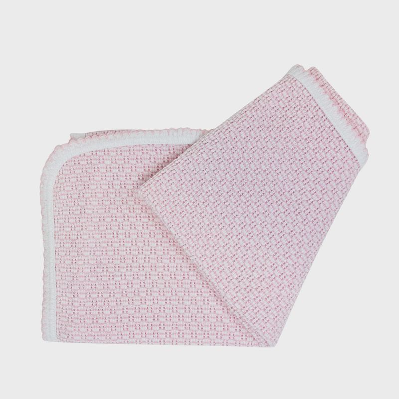 KNIT RECEIVING SWADDLE BLANKET- PINK