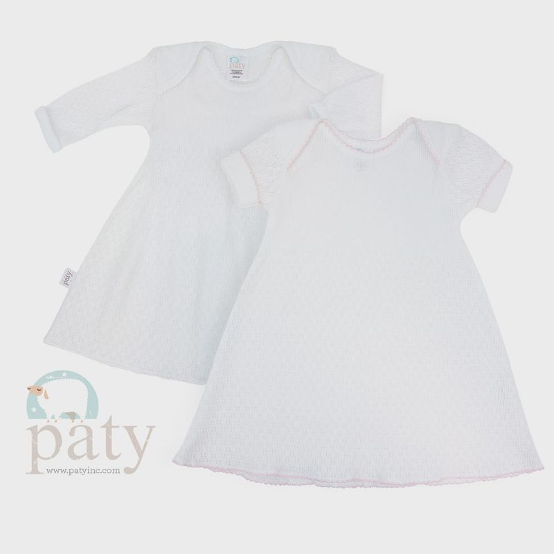 WHITE LAP SHOULDER DRESS - PINK