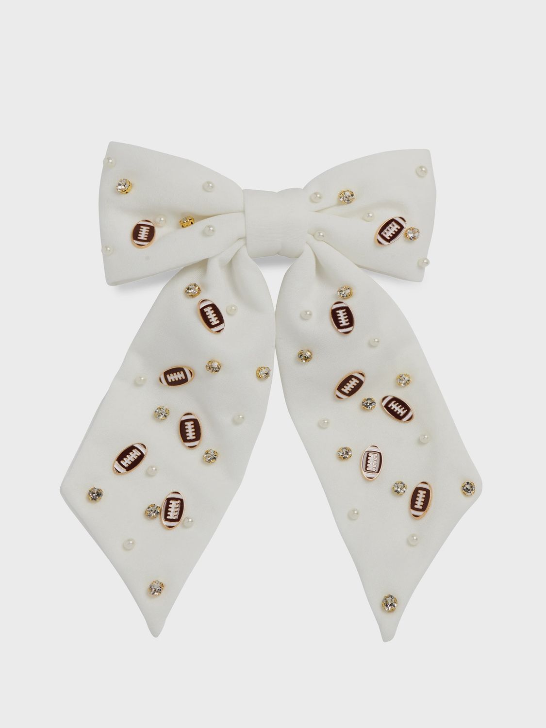 GAME DAY BOW CLIP - IVORY