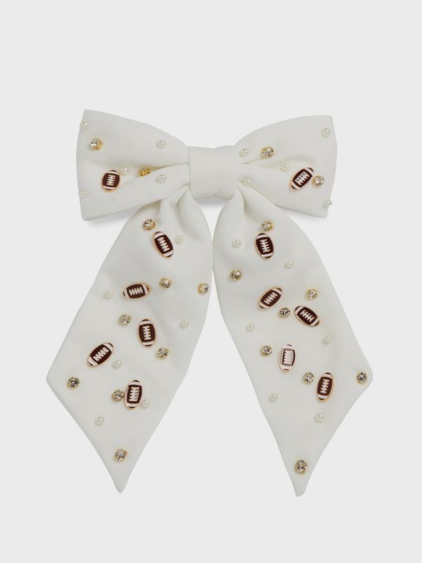 GAME DAY BOW CLIP - IVORY