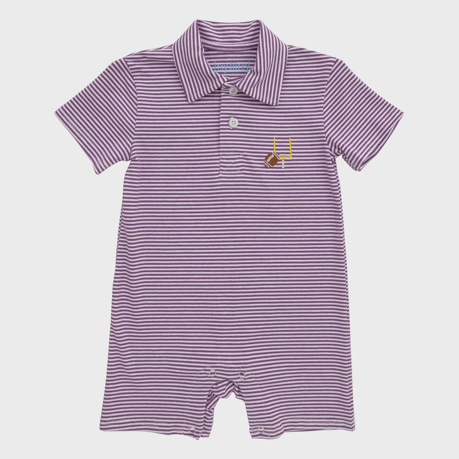 GAME DAY POLO ROMPER- PURPLE