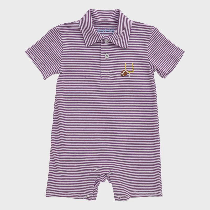 GAME DAY POLO ROMPER- PURPLE