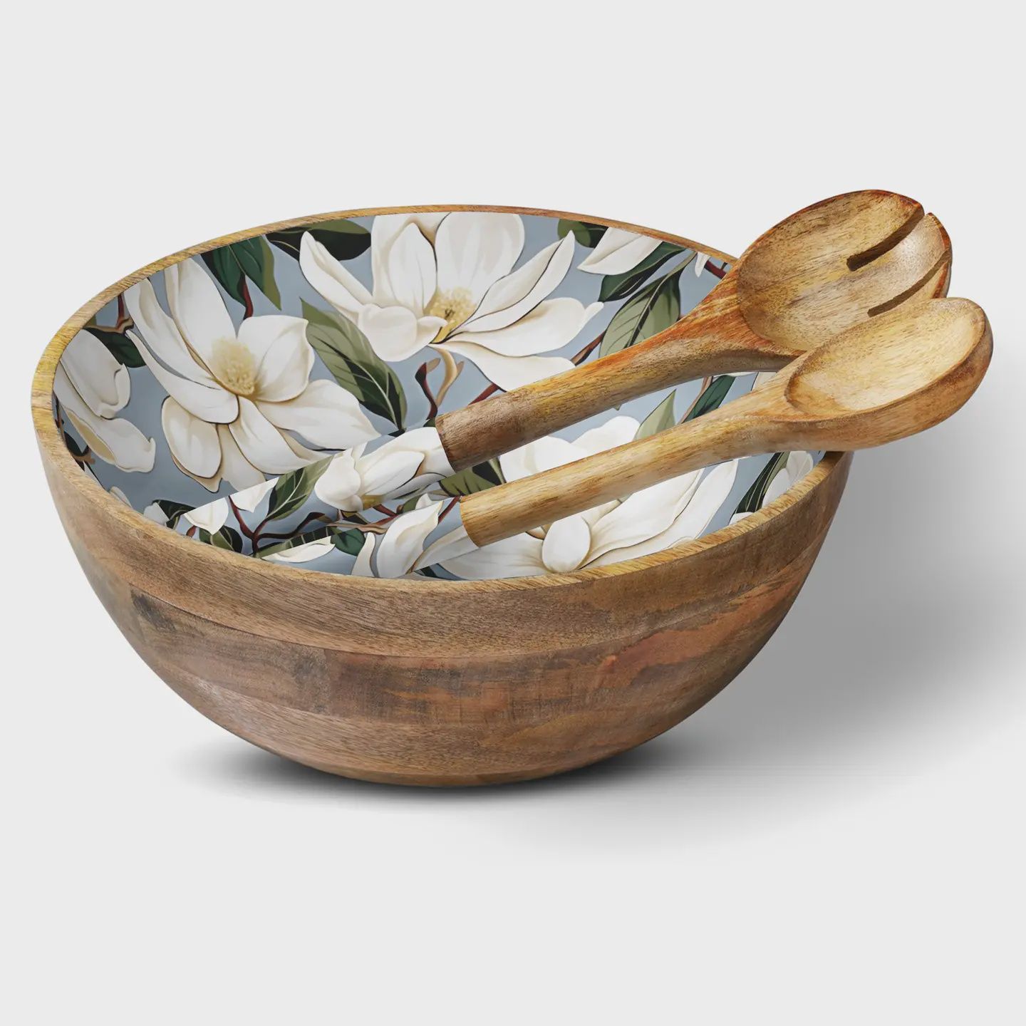 MAGNOLIA BOWL W/ MATCHING SERVER TONGS