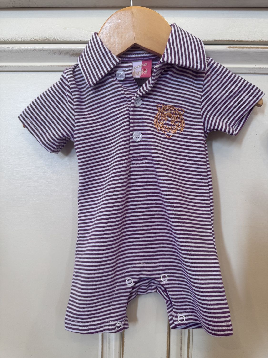 PURPLE TIGER BOYS ROMPER