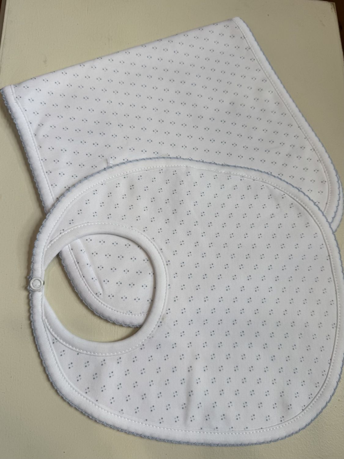 BLUE DOTS PIMA BIB