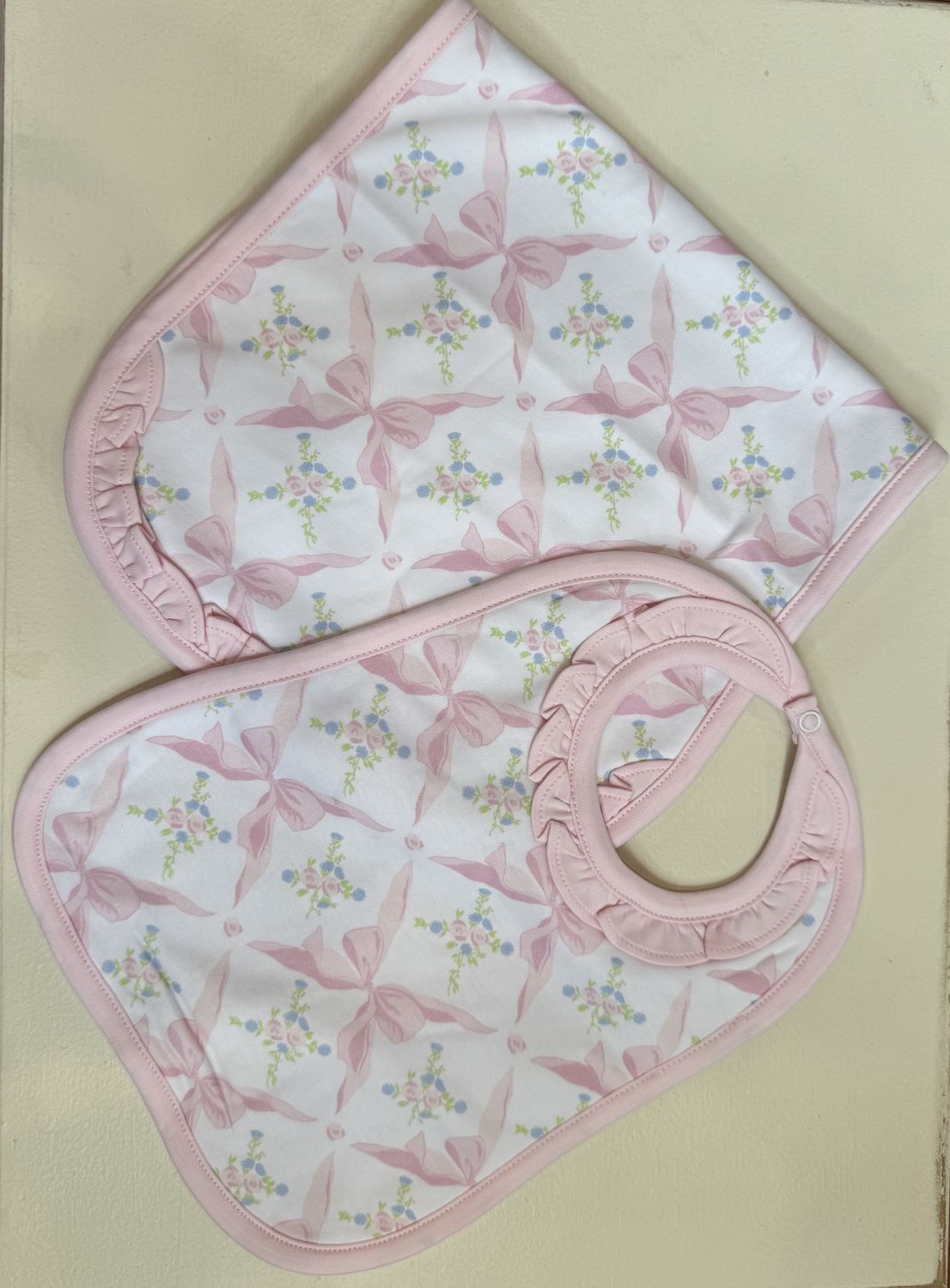 PINK BOWS PIMA BIB