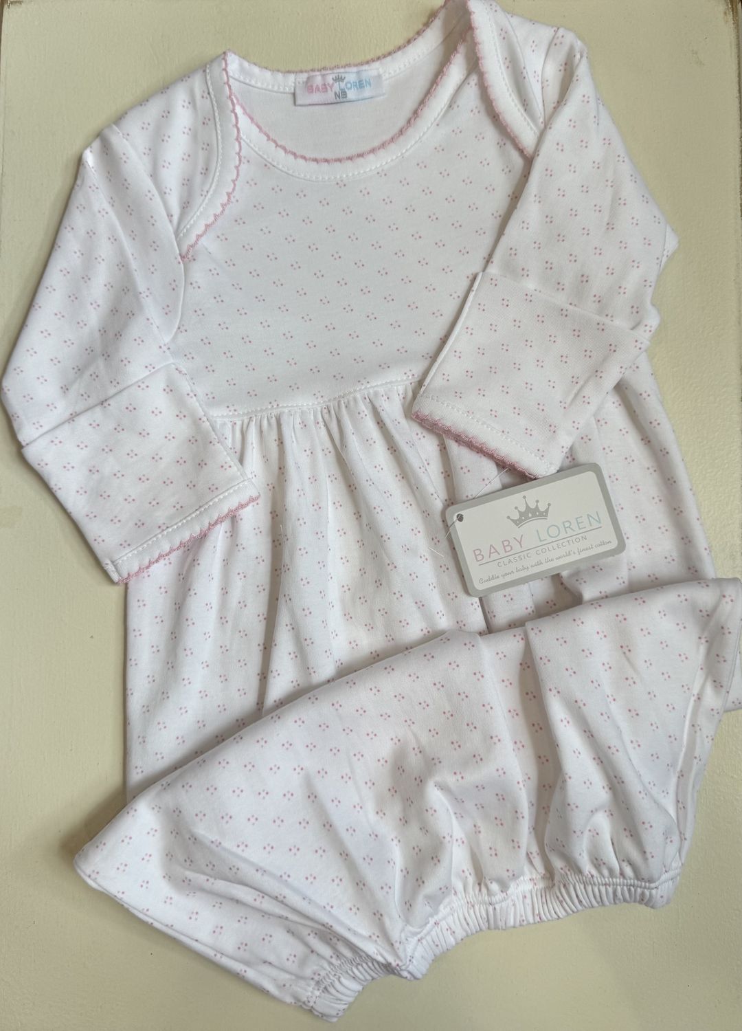 PINK DOTS PIMA GOWN