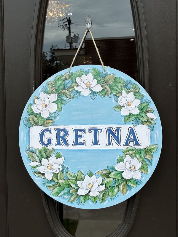 CIRCLE GRETNA MAGNOLIA DOOR HANGER