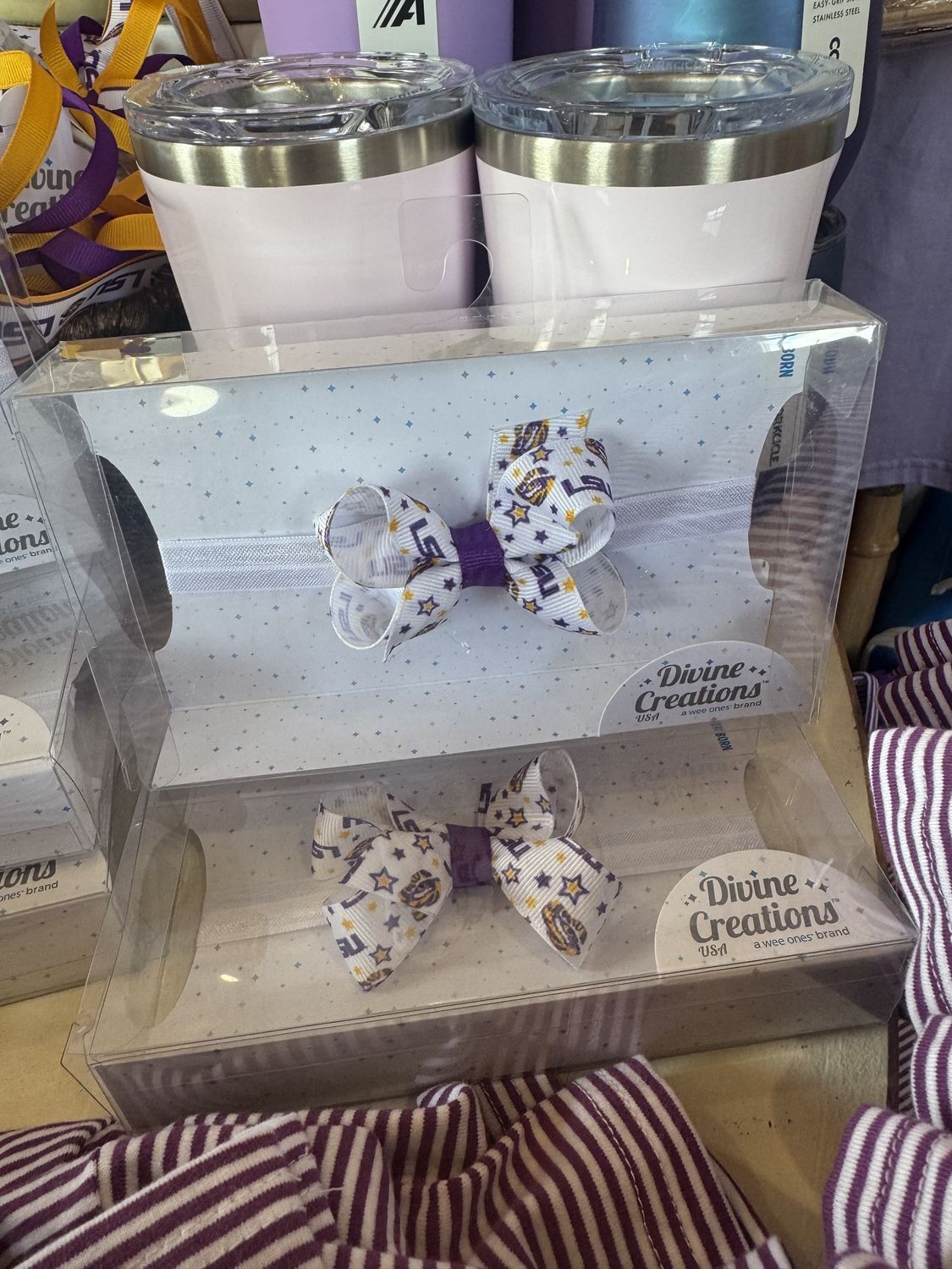 MINI LSU STAR BOW HEADBAND IN GIFT BOX
