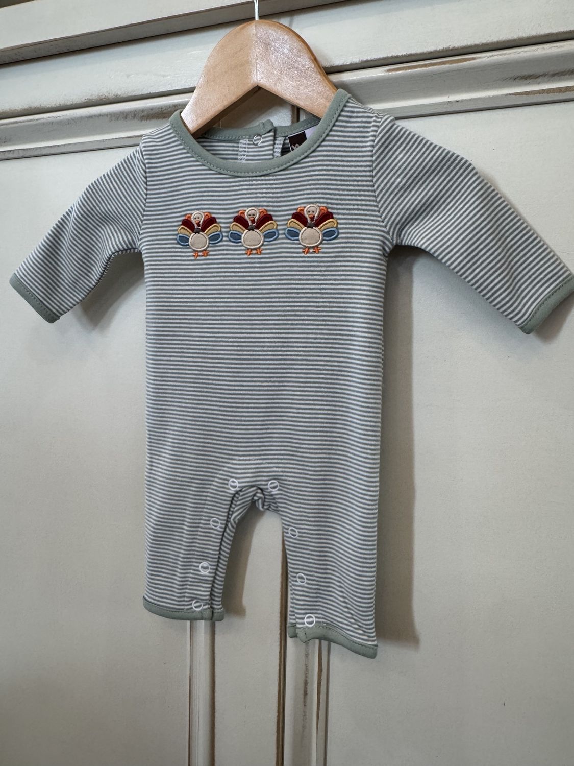 TURKEY APPLIQUE BOYS ROMPER