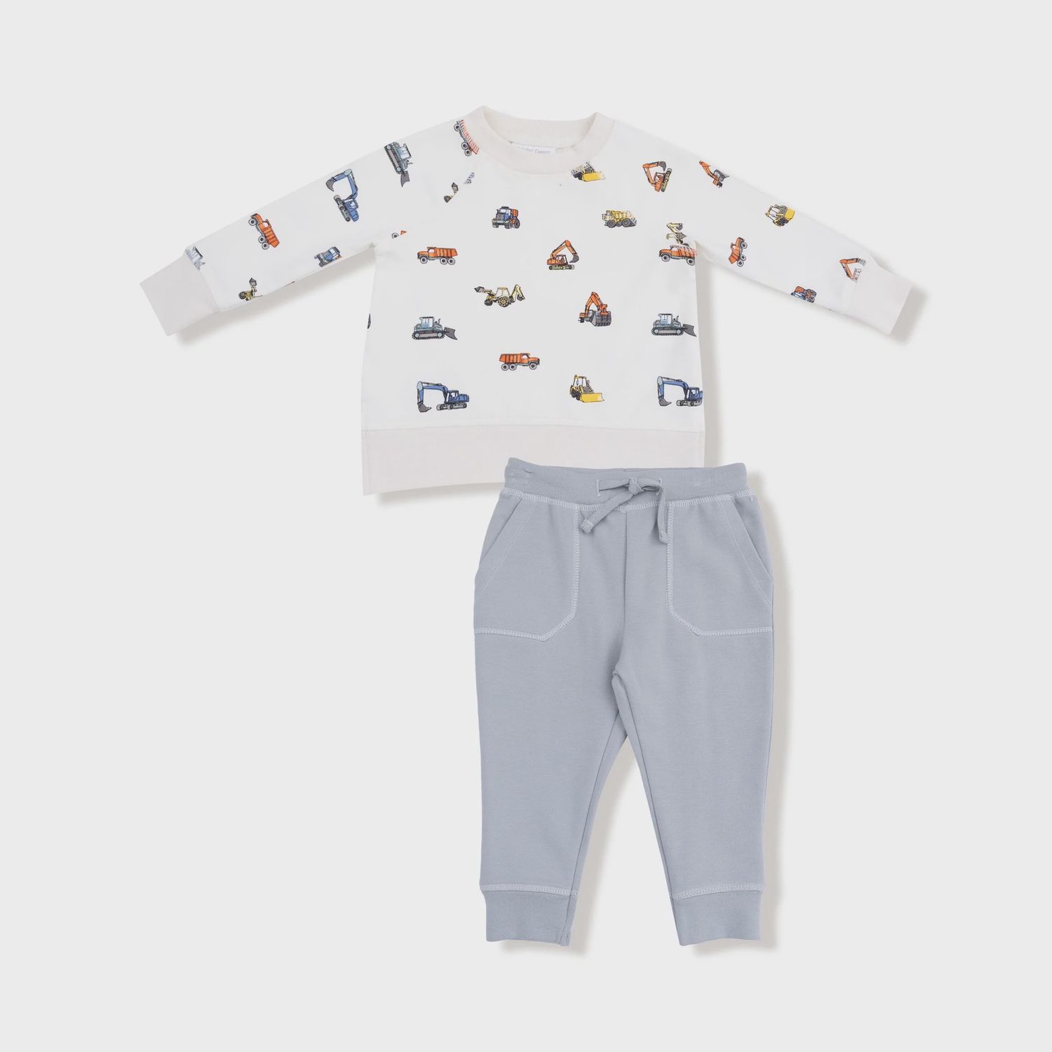 CONSTRUCTION VEHICLES FRENCH TERRY RAGLAN SWEATSHIRT + JOGGER SET