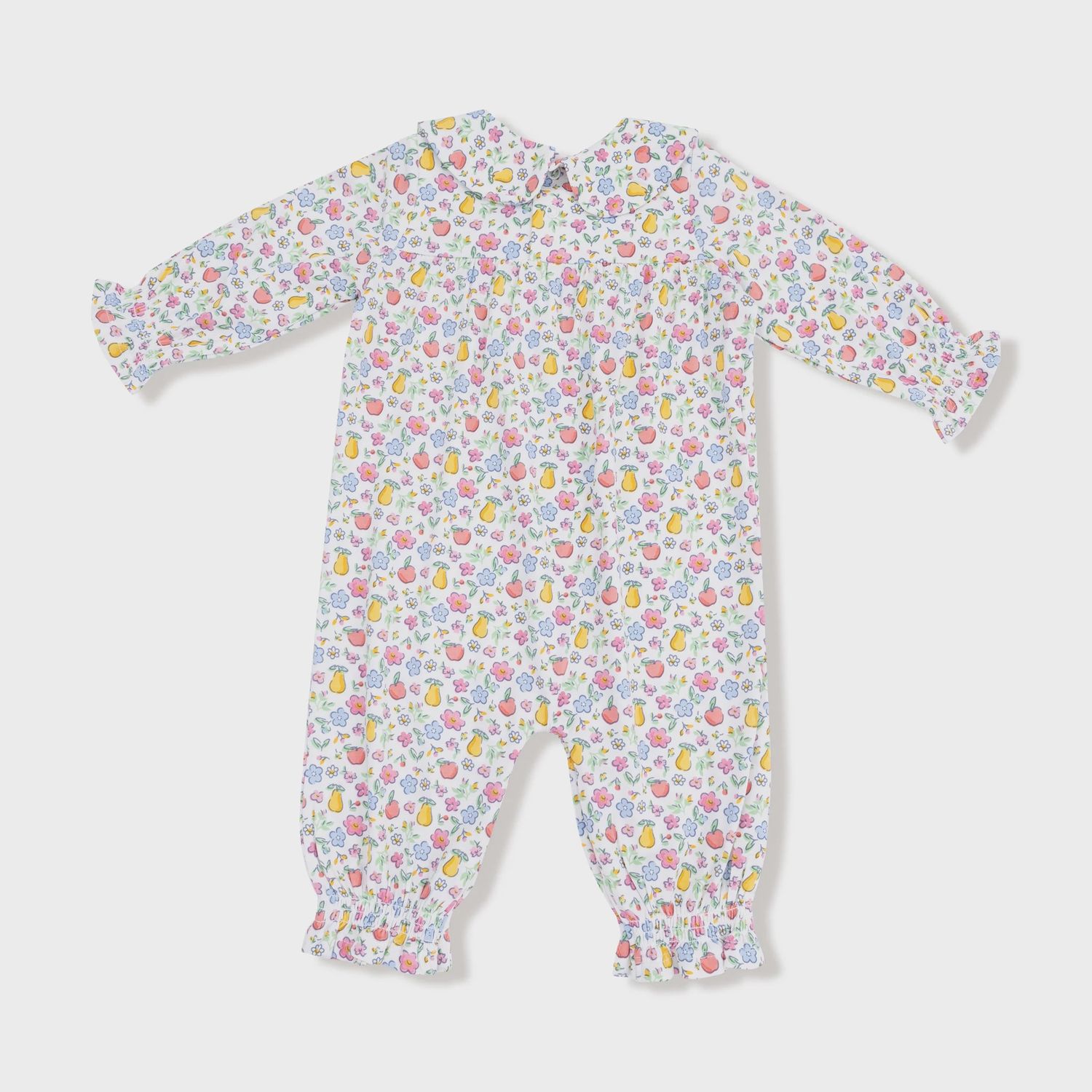 FALL FRUIT FLORAL SMOCKED L/S ROMPER