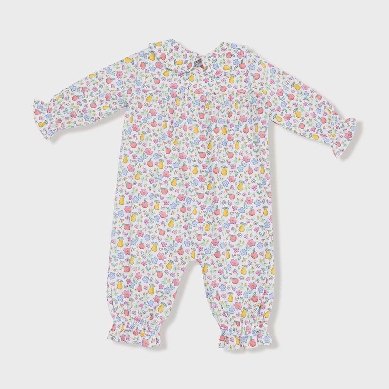 FALL FRUIT FLORAL SMOCKED L/S ROMPER