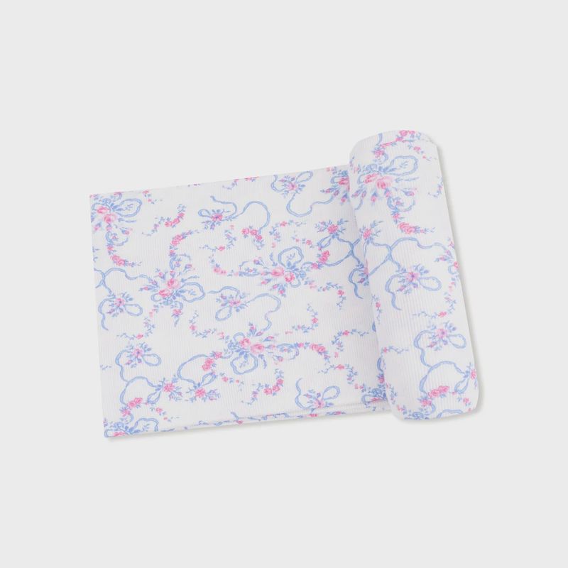 RIBBON FLORAL FLING SWADDLE BLANKET