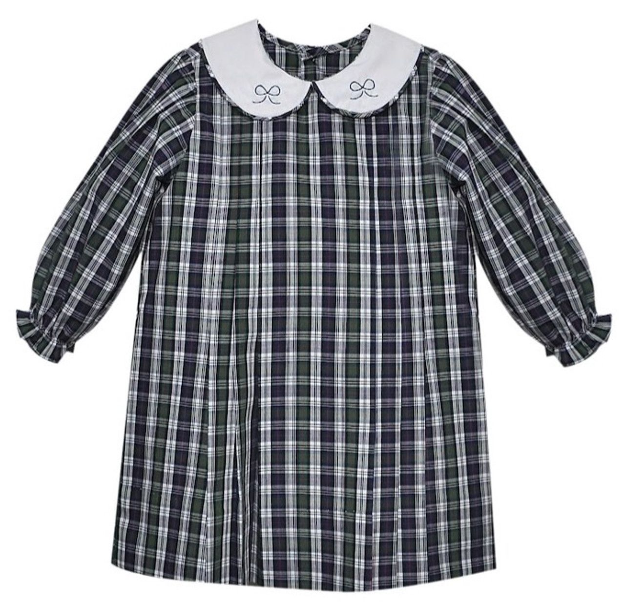 NAVY PLAID CAYDEN DRESS - BOWS