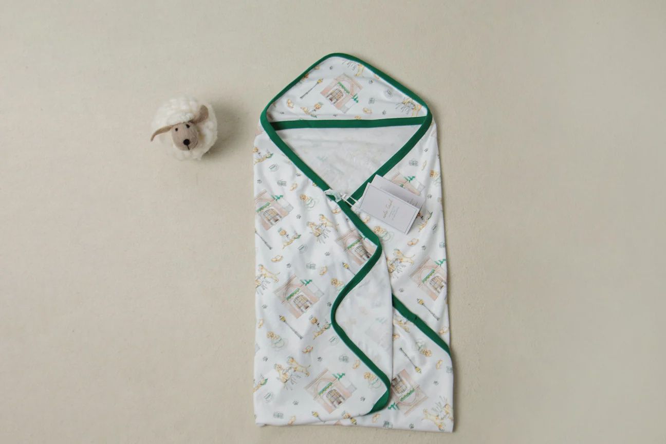 POWDERED SUGAR &amp; PUPPIES ORGANIC COTTON SWADDLE BLANKET