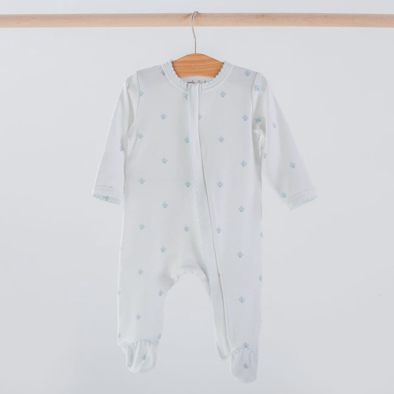 BLUE FLEUR DE LIS COTTON ZIP-UP