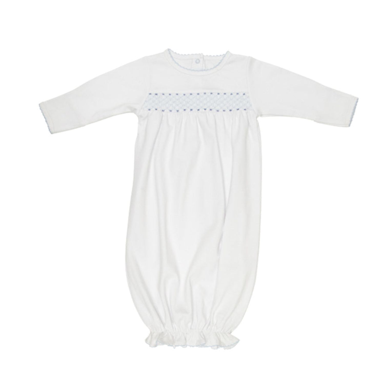 SWEETLY SMOCKED GREETING GOWN- BLUE