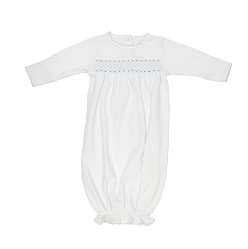 SWEETLY SMOCKED GREETING GOWN- BLUE