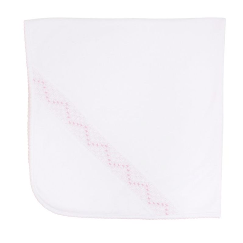 SWEETLY SMOCKED BLESSING BLANKET- PINK
