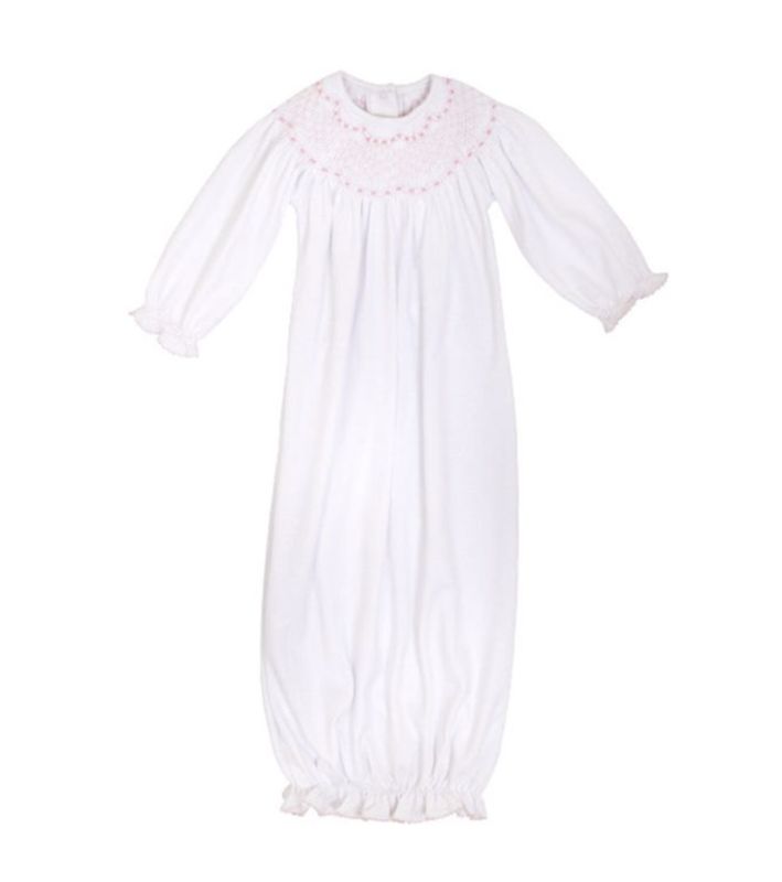 SWEETLY SMOCKED GREETING GOWN- PINK