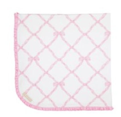 BABY BUGGY BLANKET- BOWS