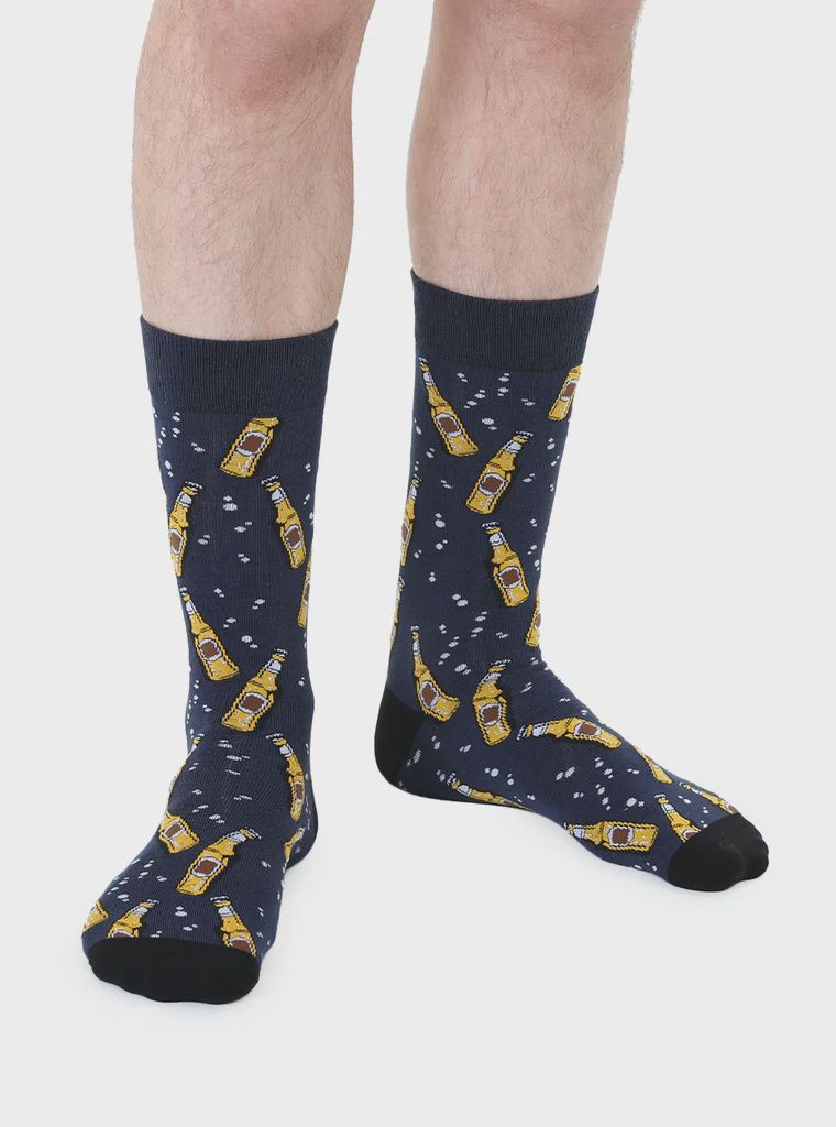 BEER MEN&#39;S BAMBOO CREW SOCKS