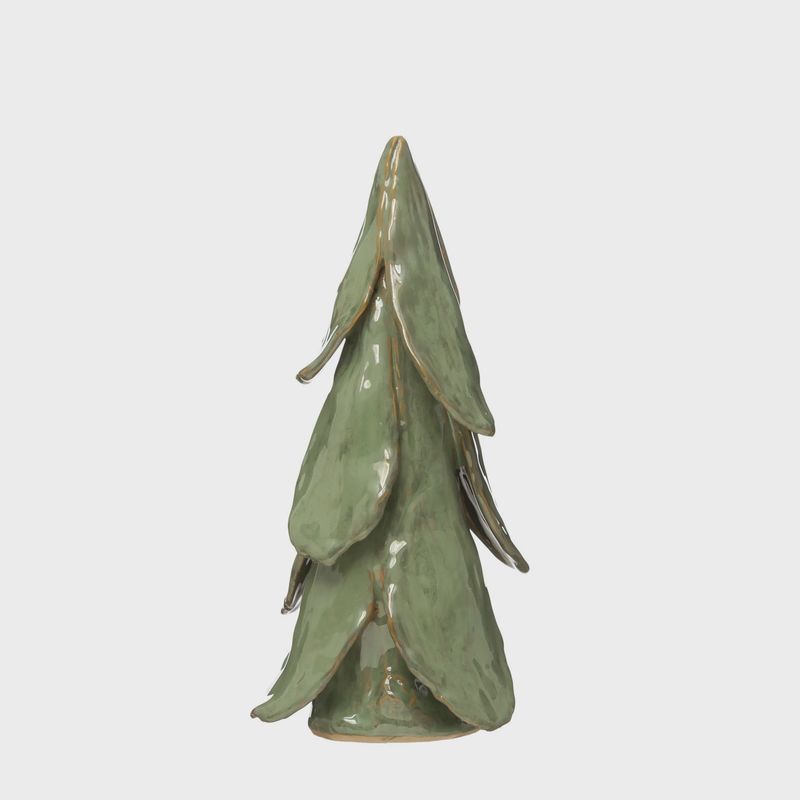 5.5&quot; HANDMADE STONEWARE GLAZE MINT TREE