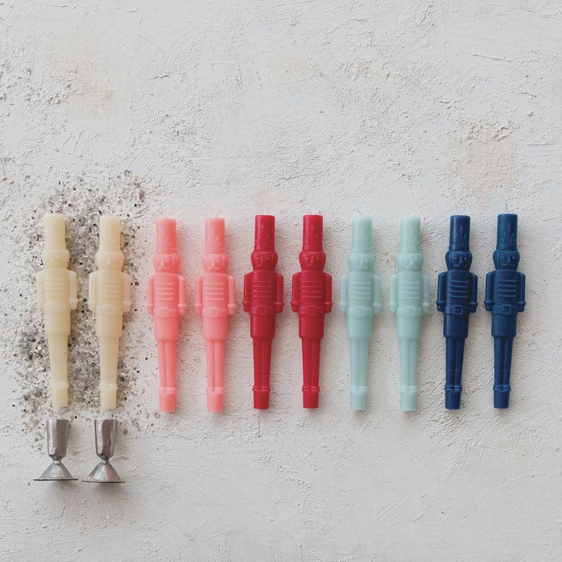 NUTCRACKER TAPER CANDLE- IVORY SET OF 2