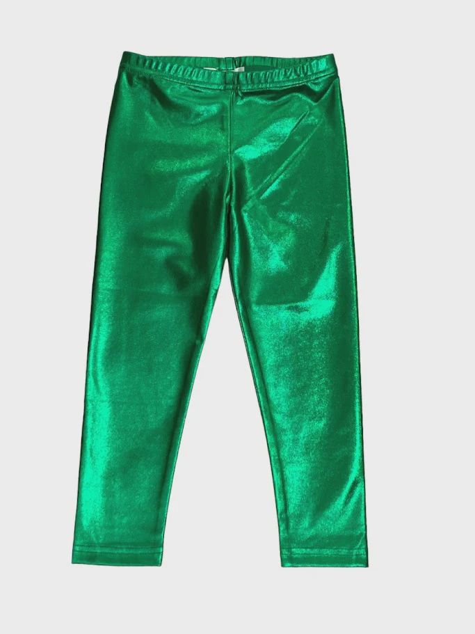 METALLIC GREEN LEGGINGS- GIRLS