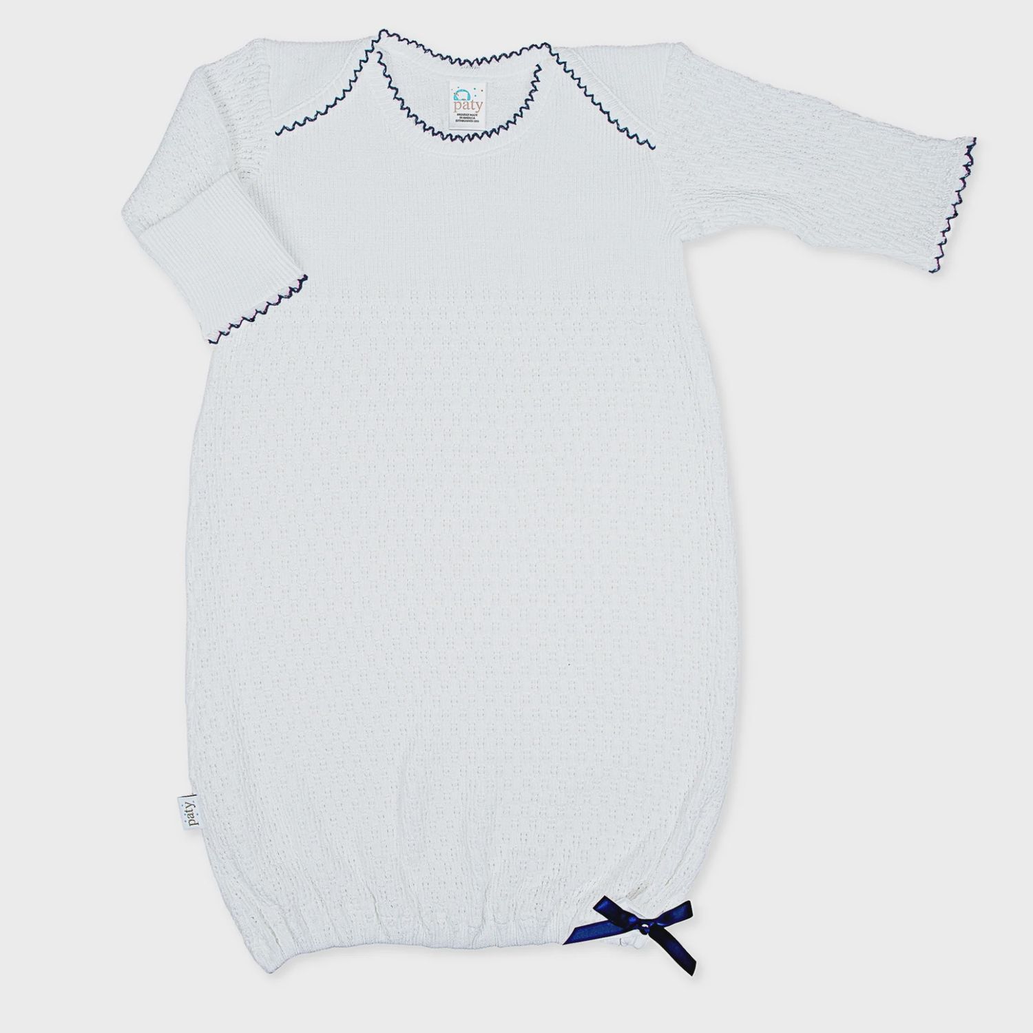 OVERLAP SHOULDER GOWN W/ BOW - NAVY BLUE