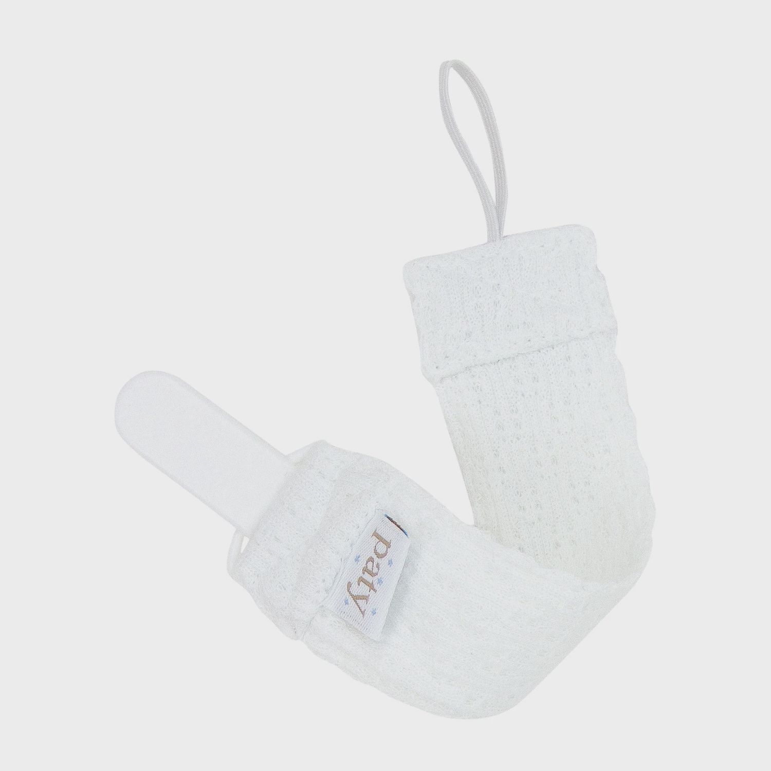PATY KNIT PACIFIER CLIP - WHITE
