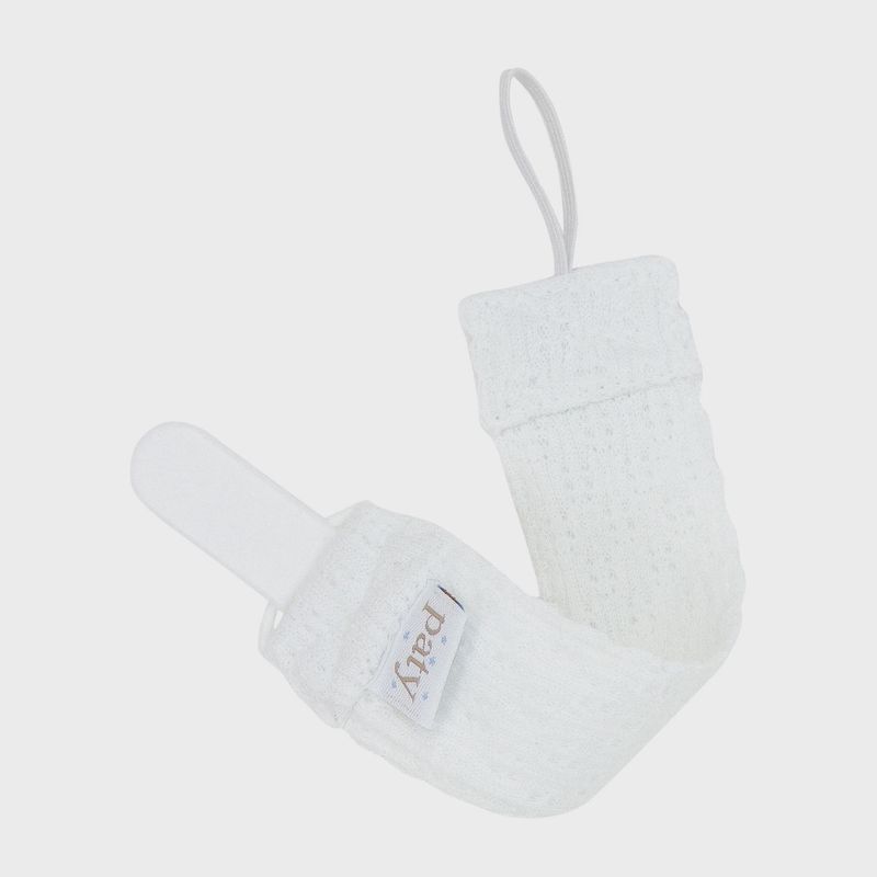 PATY KNIT PACIFIER CLIP - WHITE