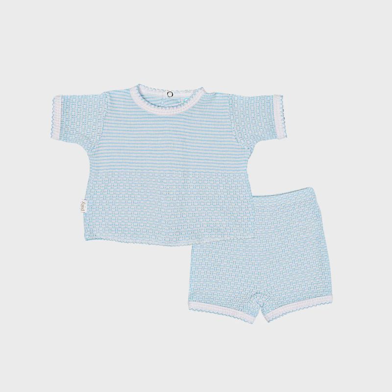 PATY KNIT SHORTS SET - BLUE