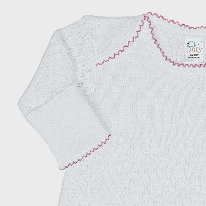 KNIT OVERLAP SHOULDER GOWN- MAUVE TRIM