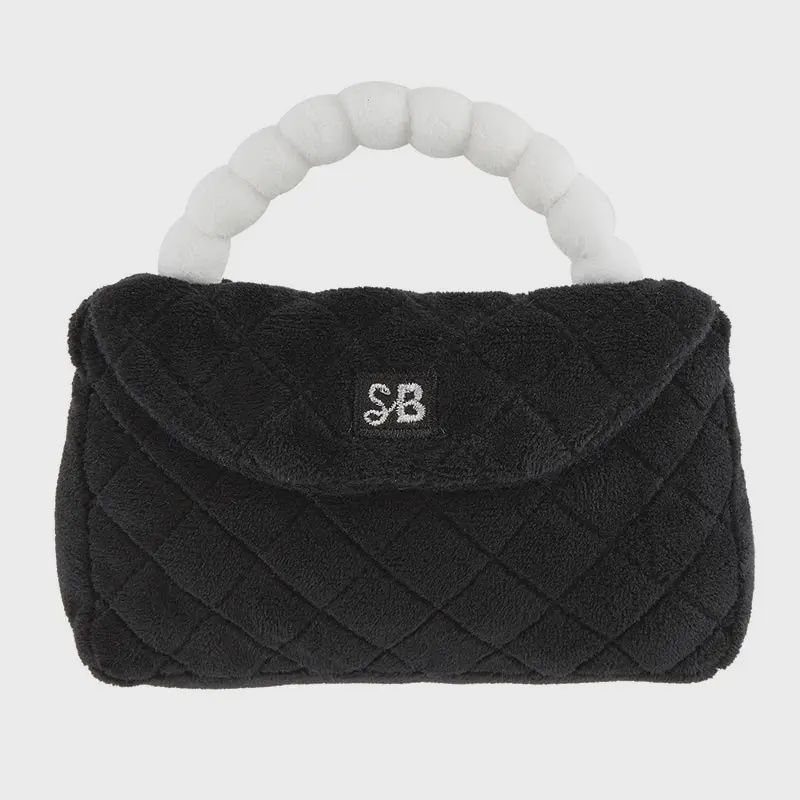BLACK PURSE PLUSH RATTLE