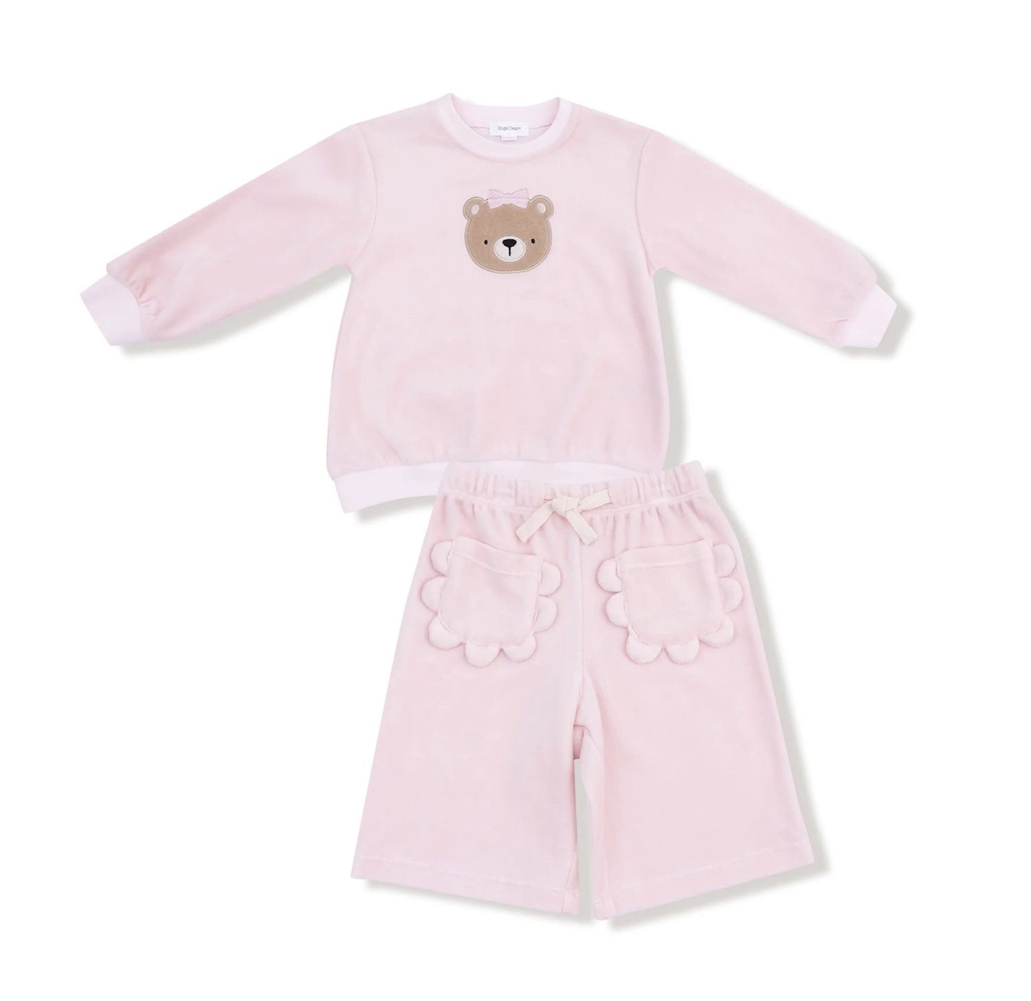 VELOUR TEDDY BEAR L/S OVERSIZED SHIRT W/ WIDE LEG PANT