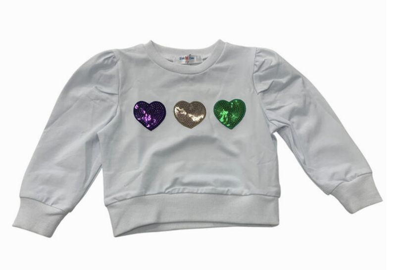 MARDI GRAS SEQUIN HEART TEE