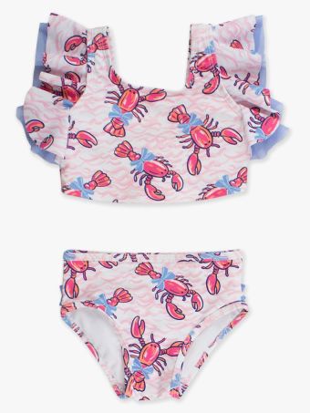 PINK LOBSTER LAGOON BUTTERFLY TANKINI