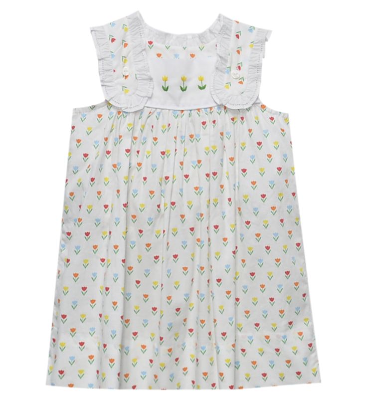 TULIP TIME YELLOW FLOWER IRIS DRESS