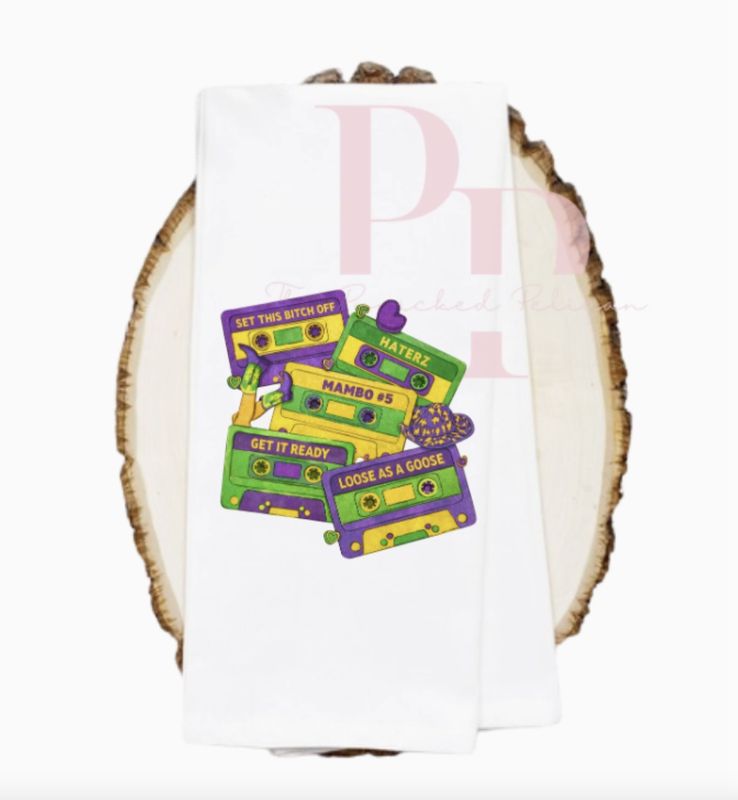 RETRO TAPE MARDI GRAS TOWEL