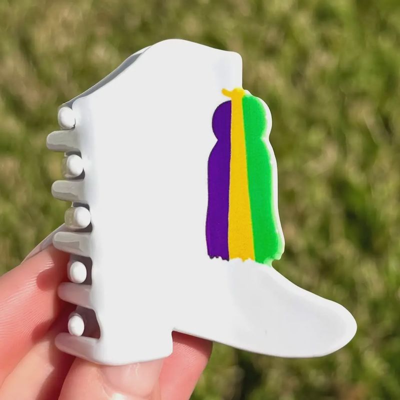 MINI MARDI GRAS BOOT CUSTOM CLAW CLIP