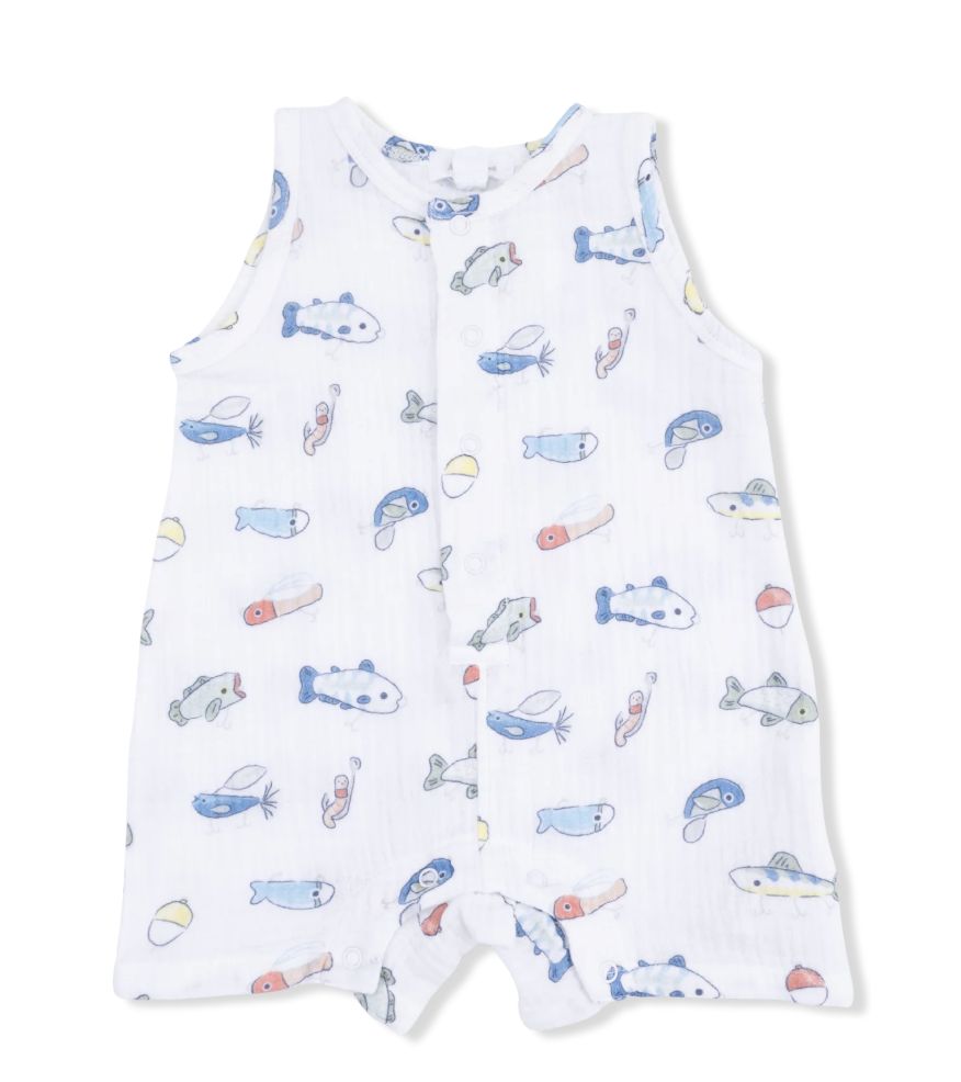 FISHING LURES - SLEEVELESS SHORTIE ROMPER