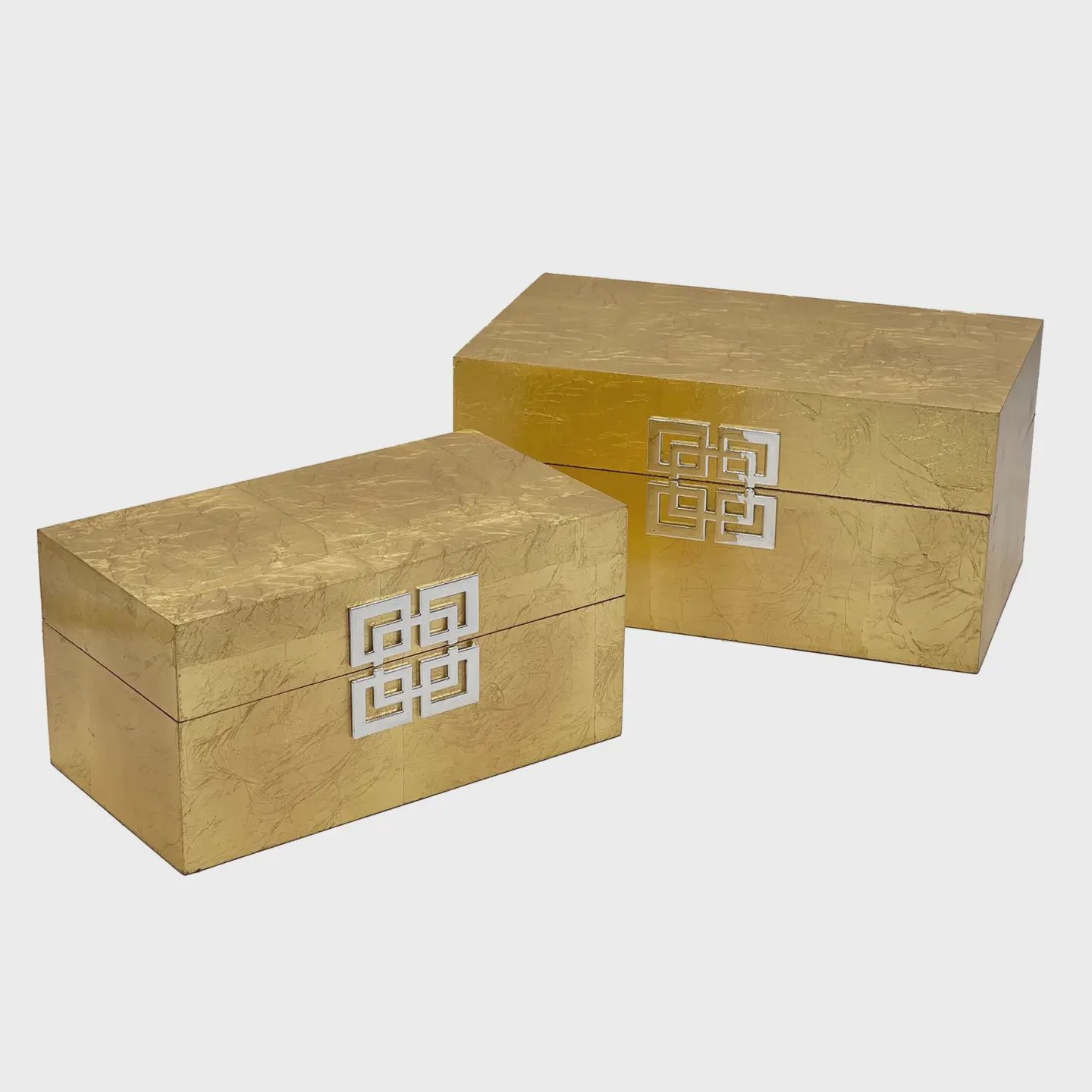 LARGE WOOD KEEPSAKE BOX- GOLD