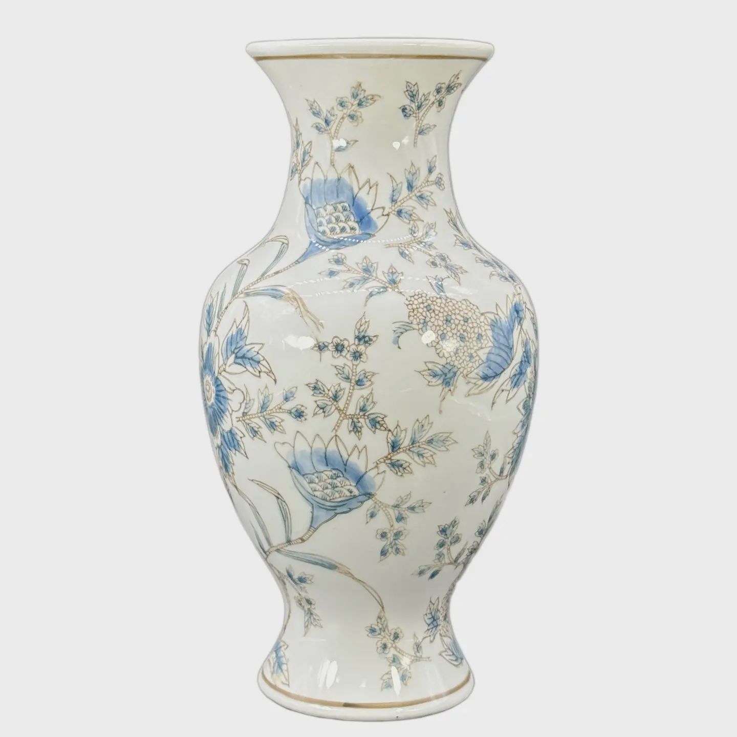 BLUE &amp; WHITE CHINOISERIE CERAMIC VASE
